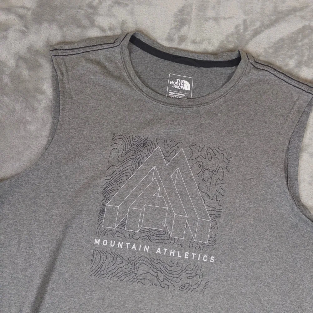 The North Face Mens Large Gray Mountain Athletics Graphic Tank Top